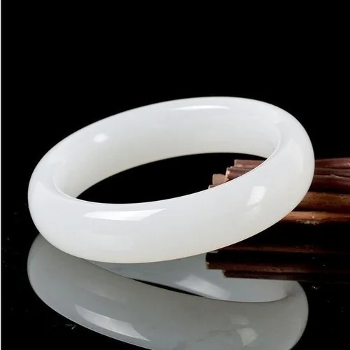 Women Accessories For Hand - Oryginalna naturalna biel Jade bransoletka bransoletka