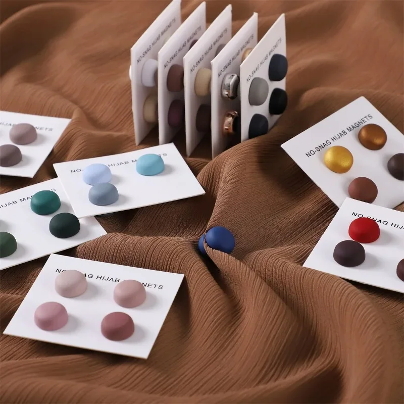 Women Accessories In Wholesale - 4 sztuk/karta matowy magnes hidżab przypinki