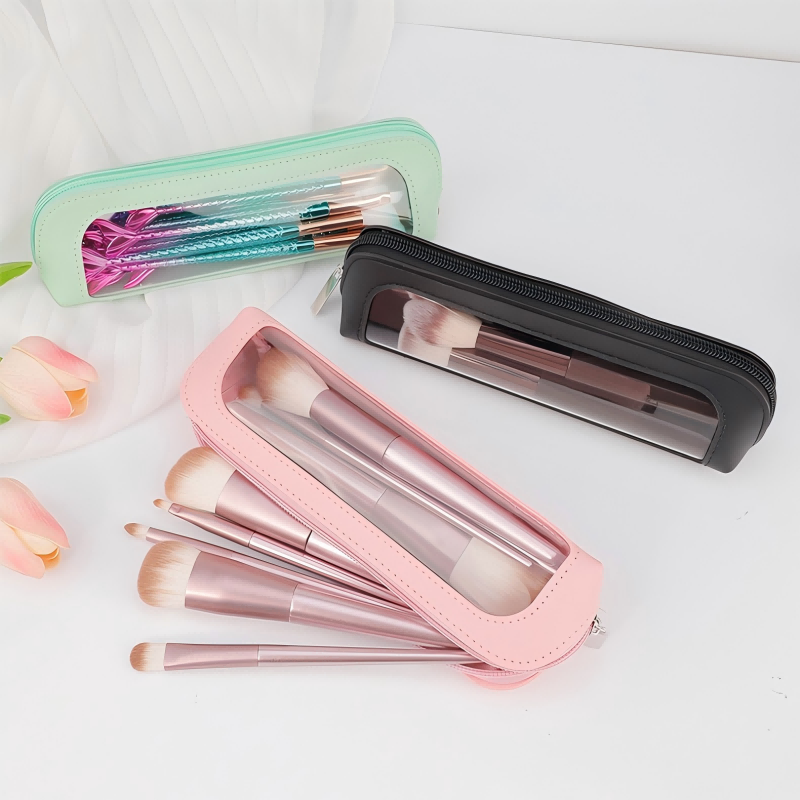 Women Accessories Organizer - Mała, przezroczysta kosmetyczka podróżna z PU