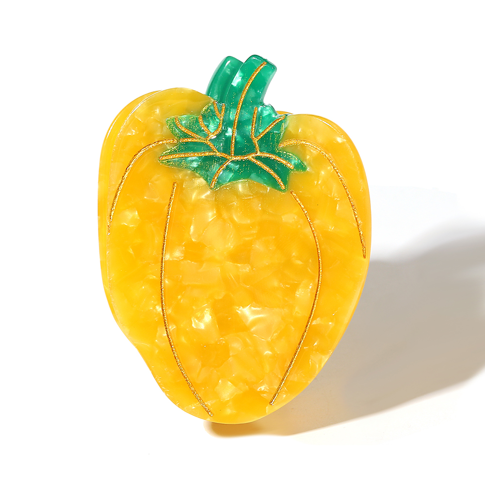 Women'S Yellow Accessories - Nowa Octanowa Duża Żółta Papryczka Spinka