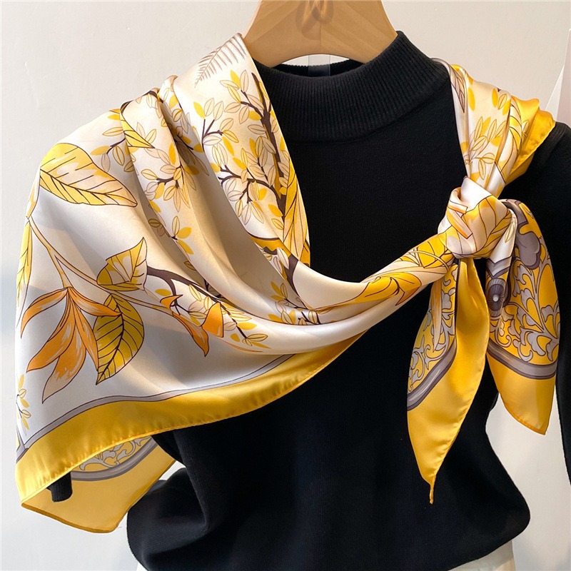 Women'S Yellow Accessories - 1 szt. 70cm Szal Jedwabny w