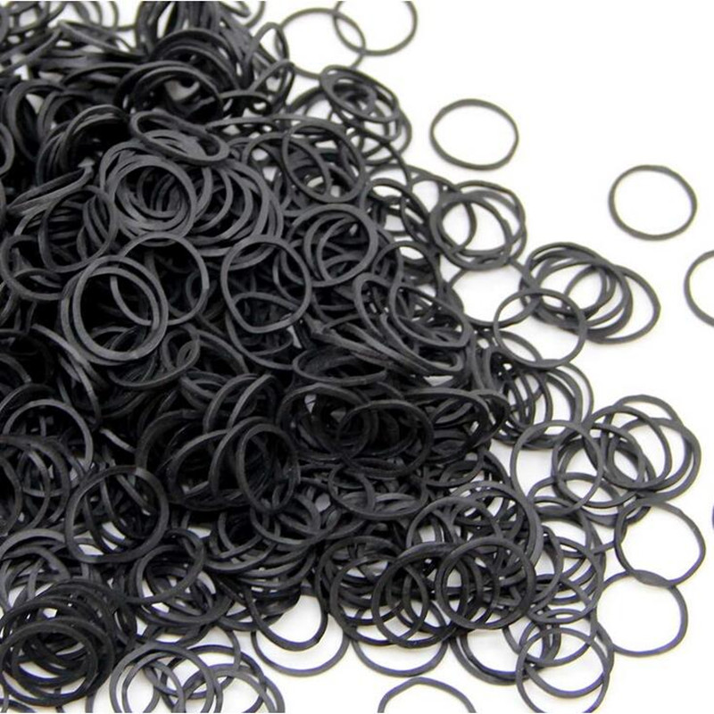 Hair Band Elastic - Mini gumki czarne elastyczne opaski do