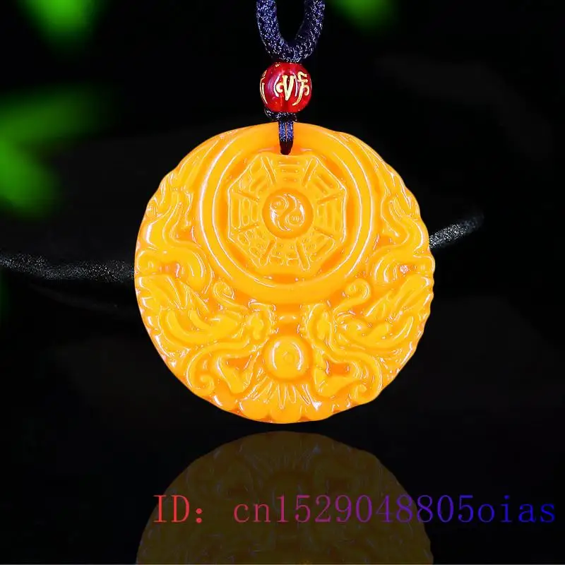Women'S Yellow Accessories - Żółty Jade wisiorek w kształcie smoka