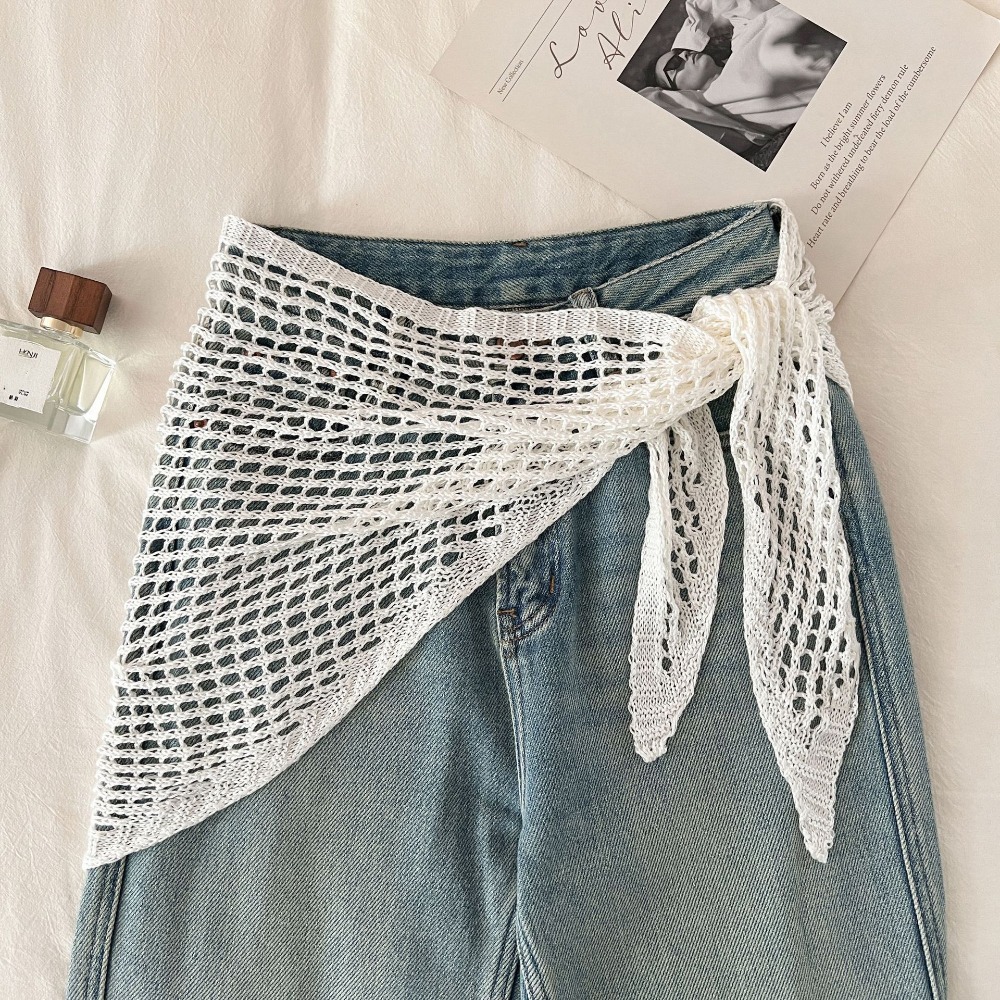 Women'S Korean Accessories - Jednokolorowa trójkątna chusta Y2K koreańska dziergana