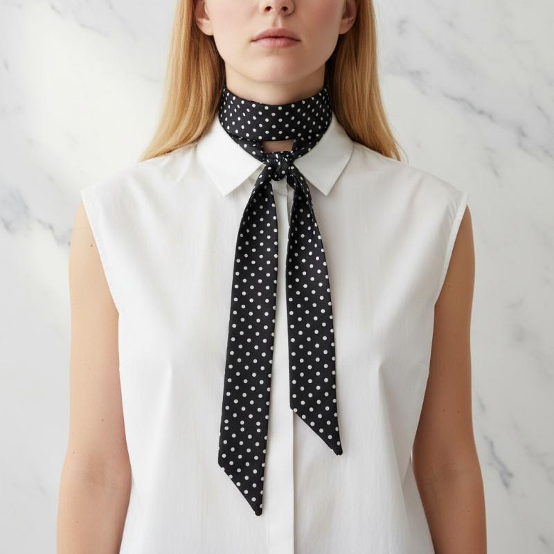 Women'S Korean Accessories - Modna jedwabna apaszka w kropki, uniwersalna