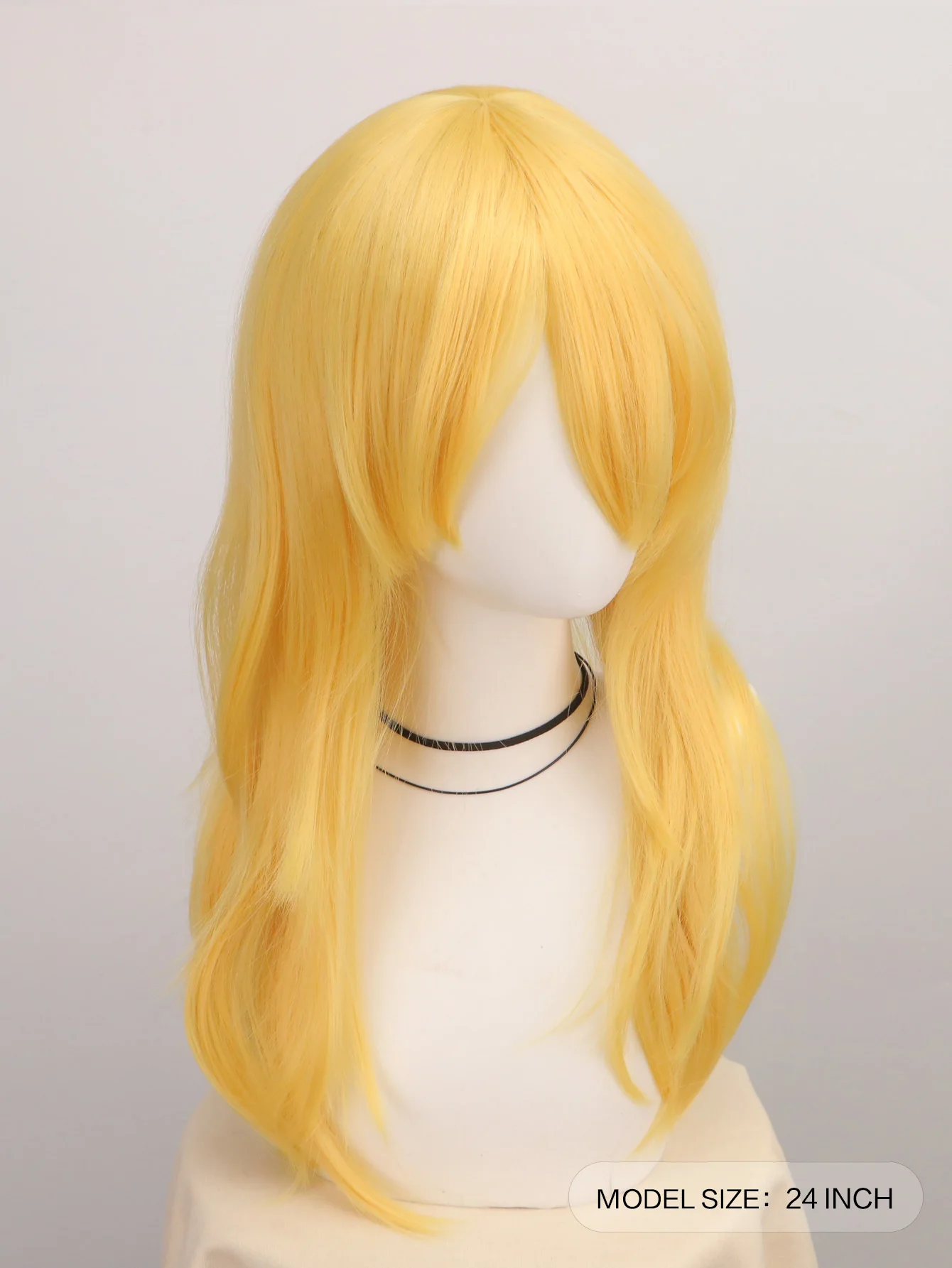 Women'S Yellow Accessories - Żółte Długie Falowane Kręcone Peruki Cosplay