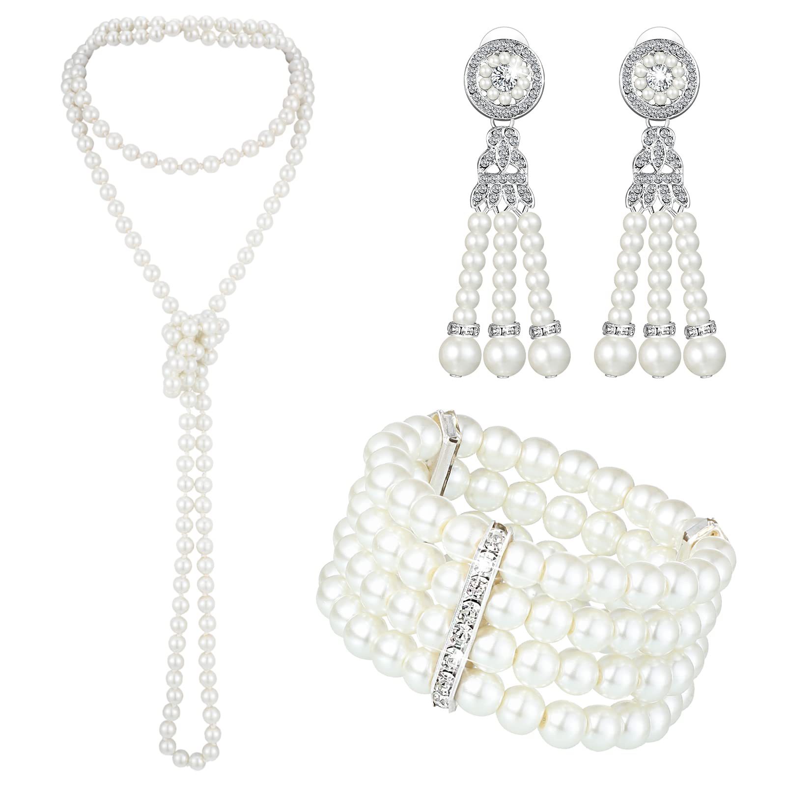 Women'S Accessories In The 1950S - 3-piece Set of Long Pearl Necklace
