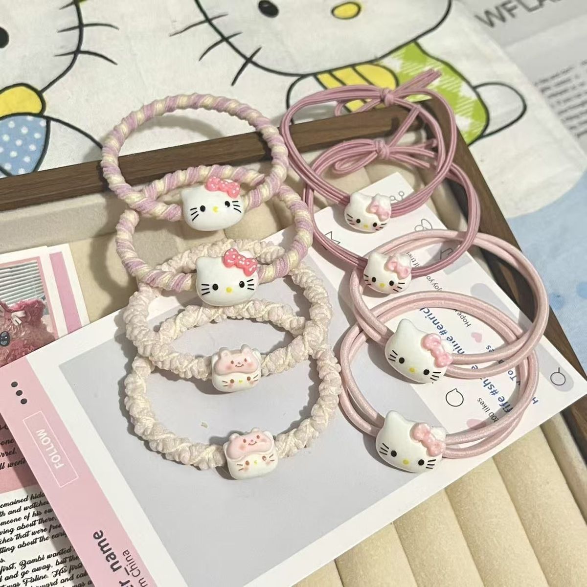 Hair Band Elastic - Urocza różowa gumka do włosów Hello