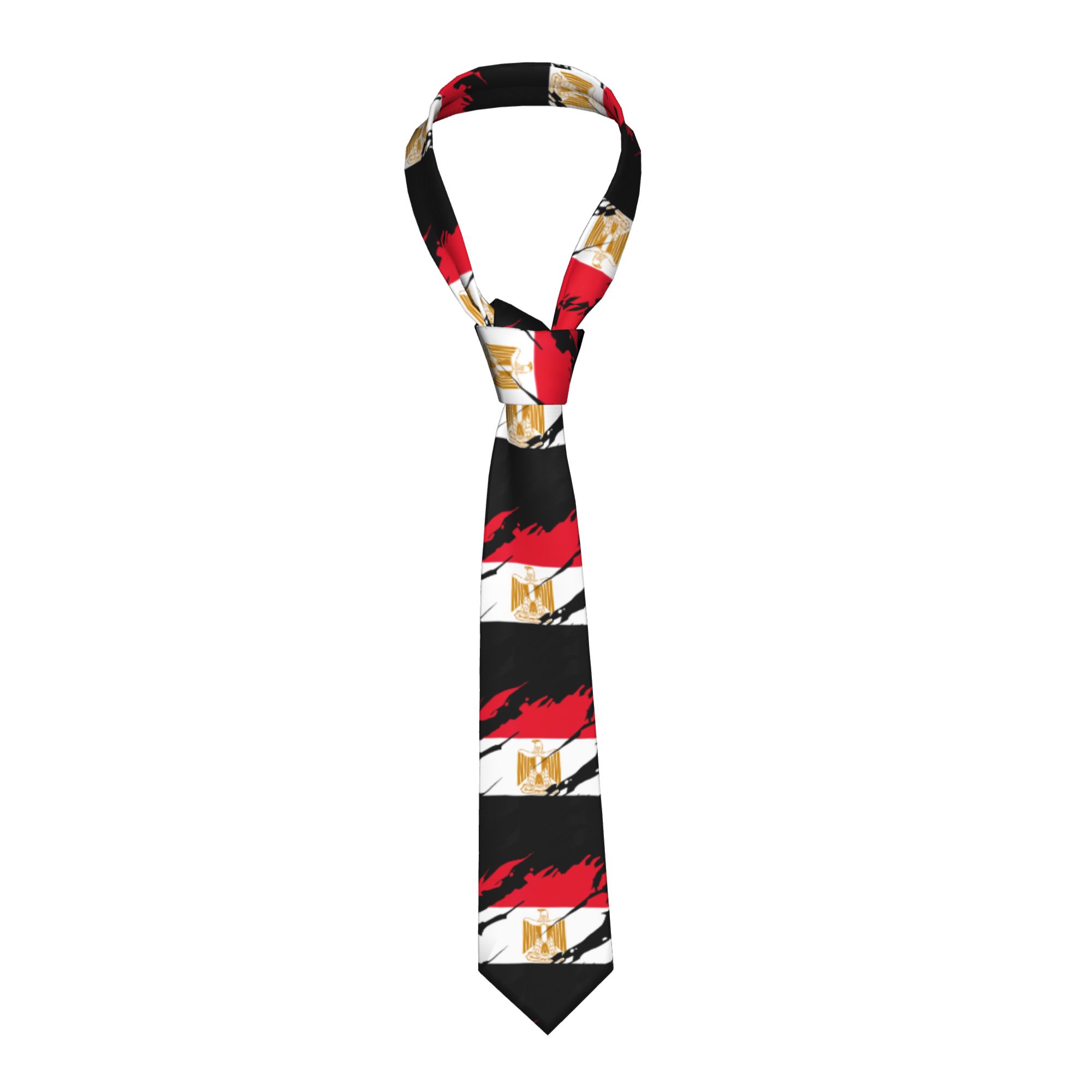 Women Accessories Egypt - Krawat z flagą Egiptu, jedwabny, szeroki,
