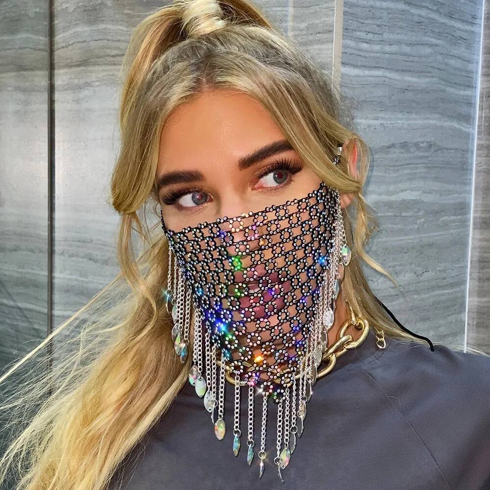 Queen Accessories - Damskie maski z frędzlami, welonami, ozdobne