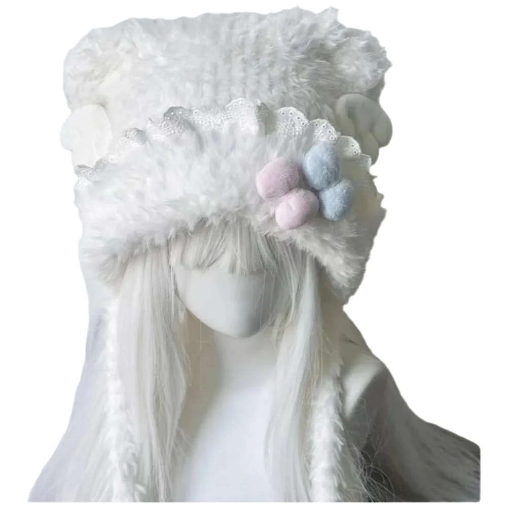Women'S Ear Accessories - Różowo-niebieska czapka w kształcie misia z