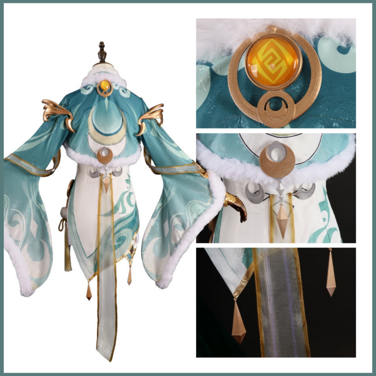 Kostium Cosplay Zibai, zielono – Women'S Ear Accessories recenzja i cena