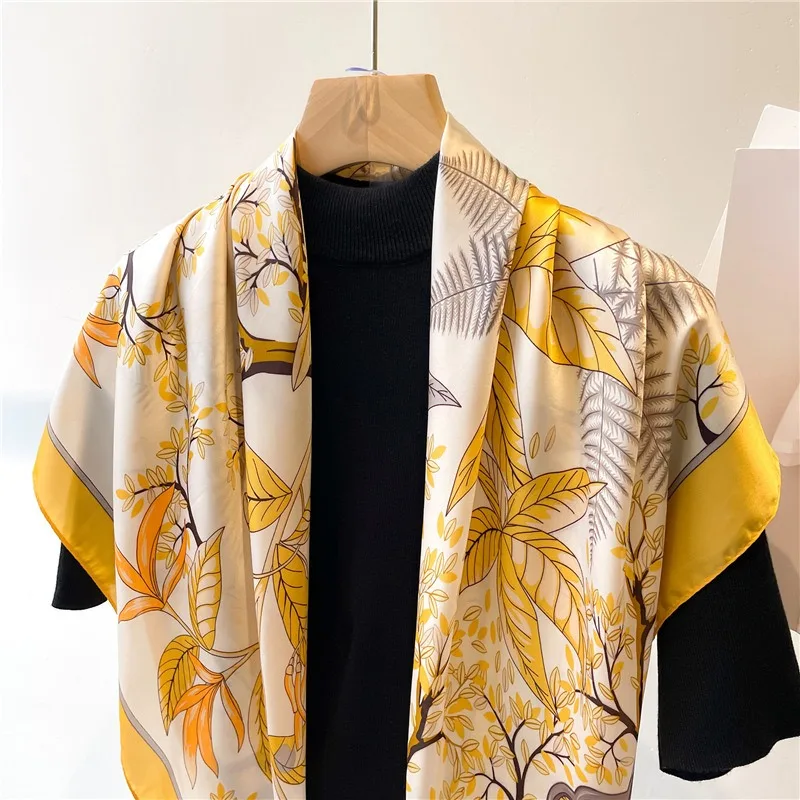 1 szt. 70cm Szal Jedwabny w Je – Women'S Yellow Accessories recenzja i cena