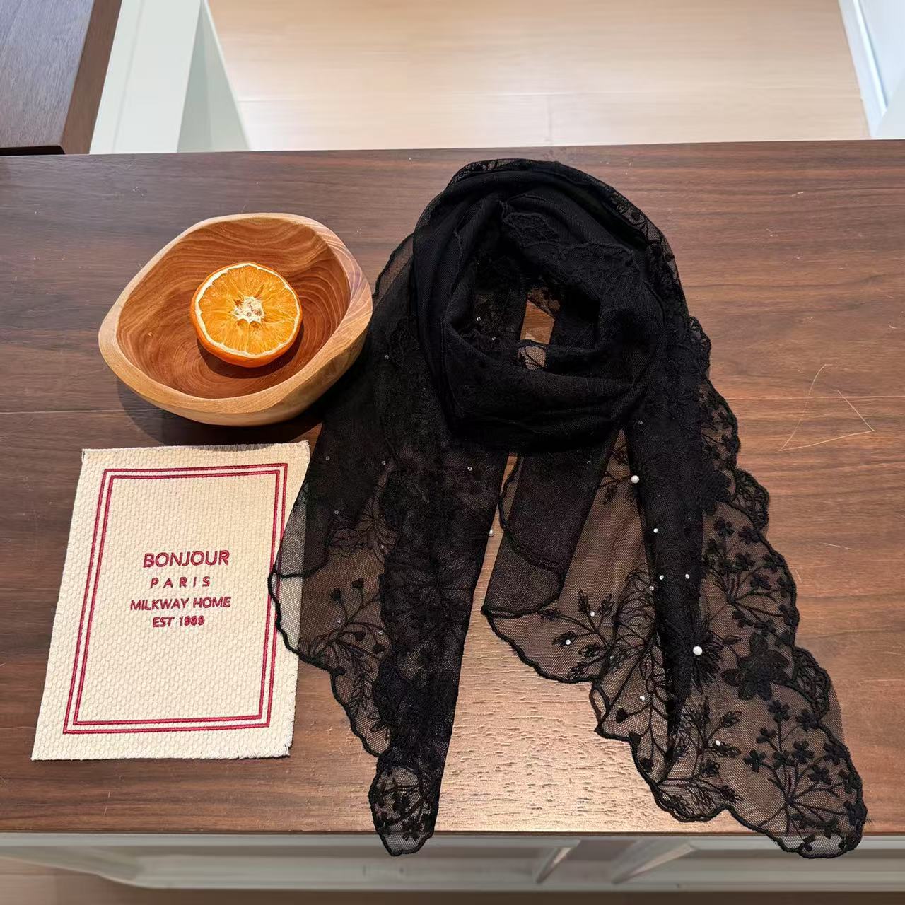 Elegancki długi szal z perłową – Women'S Korean Accessories recenzja i cena