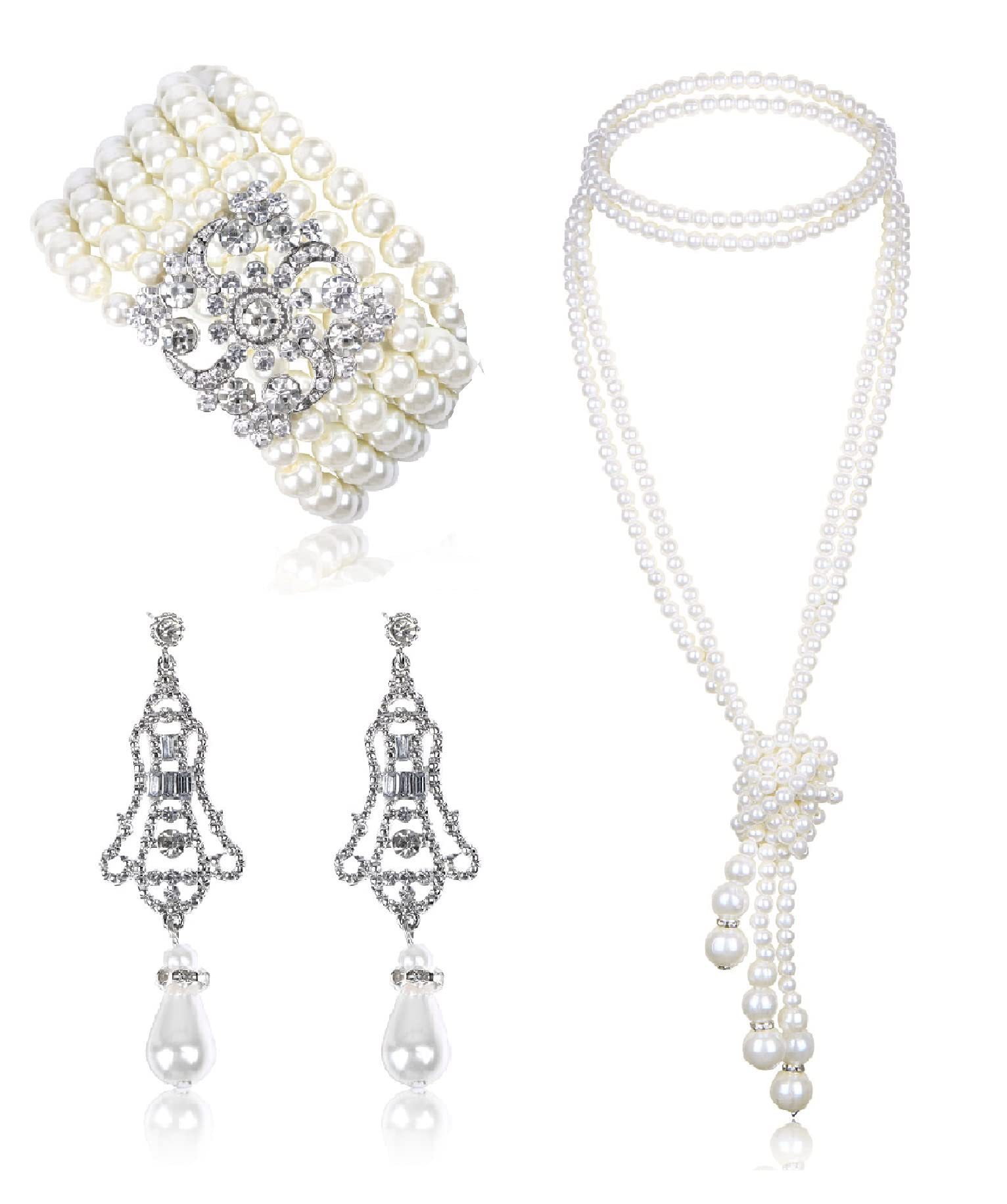 3-piece Set of Long Pearl Neck – Women'S Accessories In The 1950S recenzja i cena