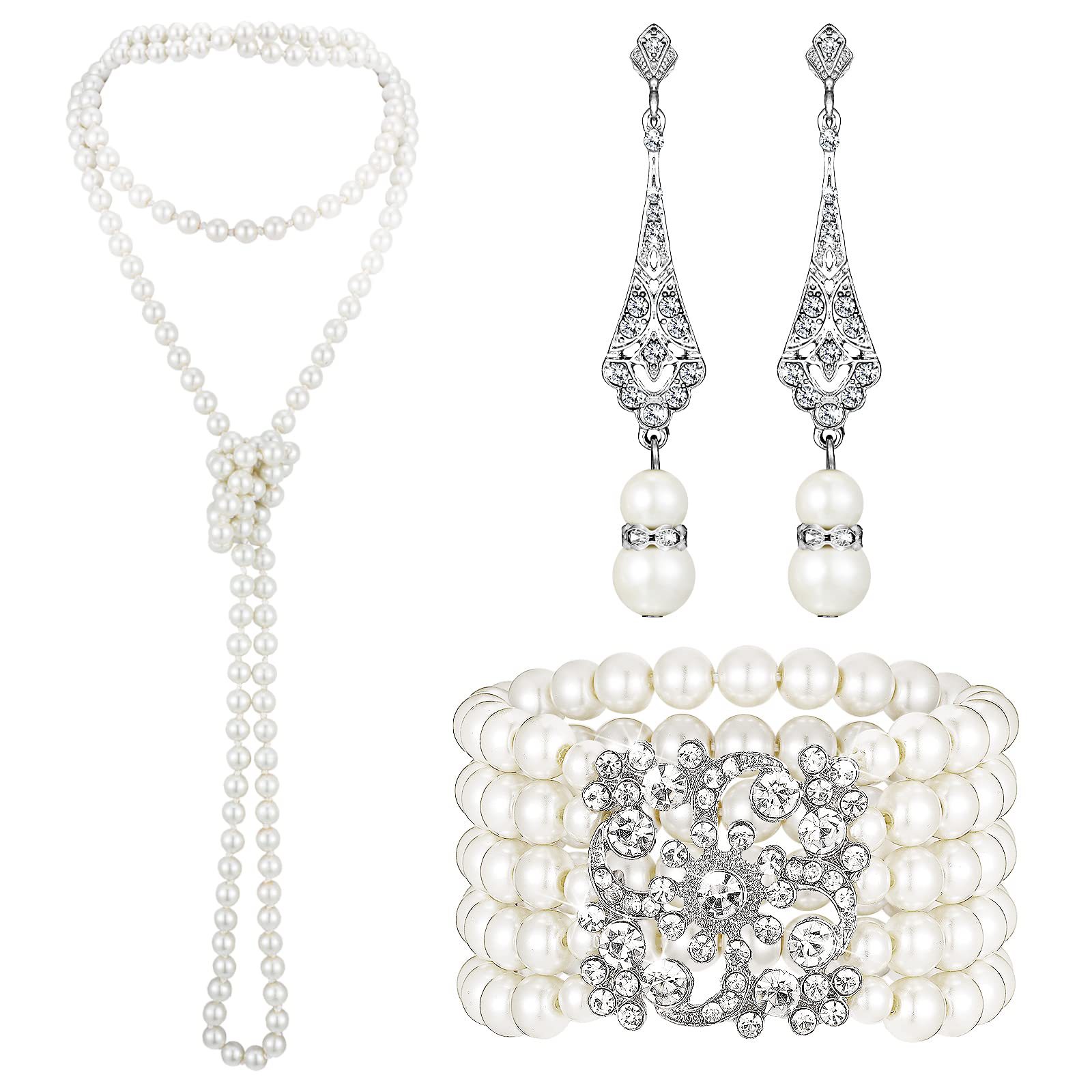 3-piece Set of Long Pearl Neck – Women'S Accessories In The 1950S recenzja i cena