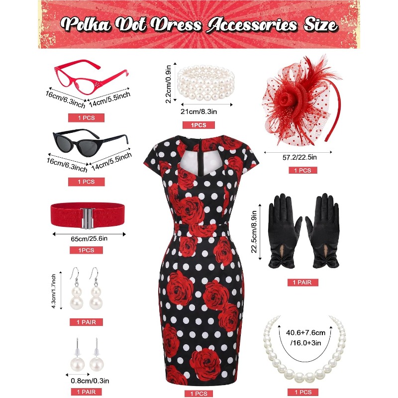10 SZTUK/ZESTAW Damskie Sukien – Women'S Accessories In The 1950S recenzja i cena