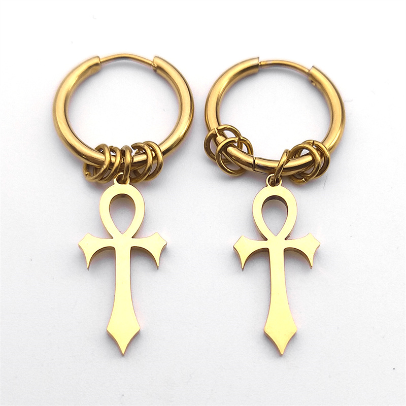 Egipt Ankh Cross Hoop Drop Dan – Women Accessories Egypt recenzja i cena